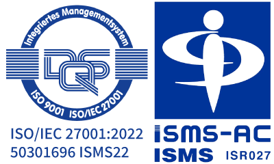 ISOのロゴとISMSのロゴ